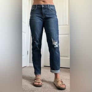 Judy Blue Distressed Indigo Boyfriend Jeans